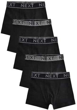 NEXT Jungen Standard Unterhosen im 5er-Set Black with Grey Waistband 92-98