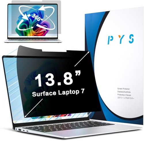 PYS 360° Privacy Screen Protector for 13.8 Surface Laptop 7 Anti Glare Blue Light Filter Anti Fingerprints
