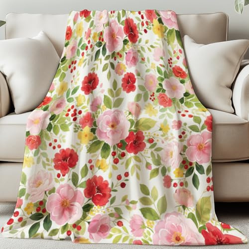 GLOBLELAND Wildflowers Throw Blanket 59×51 inch
