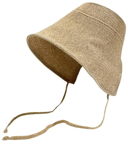 Solhättor för kvinnor – vikbar vintage pionjärhätta med knytband – bomullslinne visirhatt för UV-skydd – perfekt för utomhusaktiviteter, vandring, , trädgårdsarbete, fiske och sommarresor