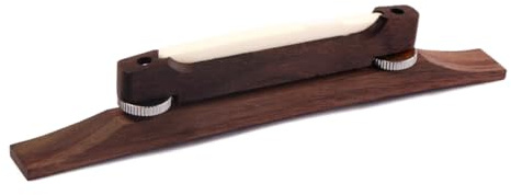 HONITANO Archtop Gitarrenbrücke aus Metall und Rosenholz Höhenverstellbar mit Sattelradius ca 13 (330mm) Verstellbare Saitenweite von 52,4mm bis 59,1mm Polierte Akustikgitarrenbrücke