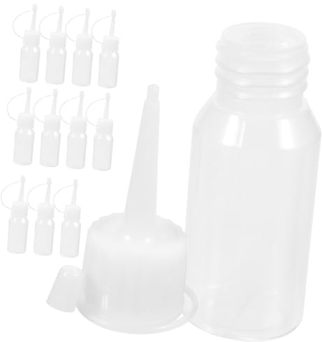 DECORNIJIA 12pezzi Bottiglie Vuote Riutilizzabili Per Colore Capelli Applicatori Con Bocca Appuntita in Pe Resistente Per Tintura Shampoo Contenitori Pratici Per Trattamenti e Cosmetici