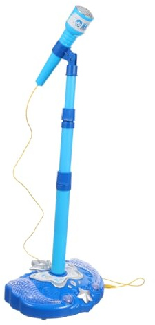 ORFOFE Microfono Giocattolo per Karaoke Educativo per Ragazze e Ragazzi Microfono Blu senza Batterie Sicuro e Durevole in Plastica Premium Stimola Creatività e Apprendimento