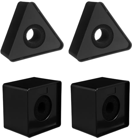 4pcs Triangle Interview Microphone Flag Station Logo Black | Abs Build, Square Shape Option, Conference Halls and Studio Equipment Supplies, Professional Branding