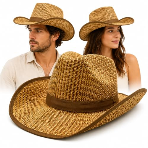 OTHERWISETRIVIAL Cappello Simil Paglia da Uomo e Donna, Stile Panama Ricevi Un Colore in assortimento 37x35x14cm, per Spiaggia e Casual (Panama)
