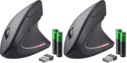 Trust Verto Kabellose Vertikale Maus, Wireless Ergonomische Maus, Vorbeugung Gegen Mausarm/Tennisarm (RSI Syndrom), 800-1600 DPI, Funkmaus für Rechtshänder, PC, Computer, Laptop, Mac, mit Batterien
