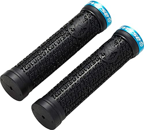 Reverse Stamp Single Lock-On Fahrrad Griffe schwarz/blau