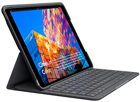 Logitech SLIM FOLIO iPad Air (3. Generation) Tastatur-Case mit integrierter kabelloser Tastatur (Modell: A2152, A2123, A2153, A2154), Deutsches QWERTZ-Layout - Graphit