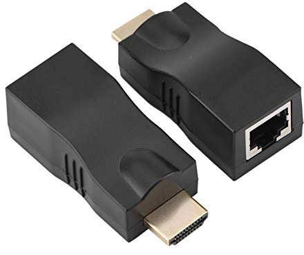 Dilwe HDMI to RJ45 Converter, 30M Lossless Single Cable Extender, 4k * 2k HDMI to RJ45 Conversion Adapter, Supports HDMI1.4 3D 1080P, Plug and Play, Stable Transmission