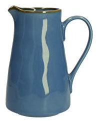 Thun Rose & Tulipani, Brocca Piccola di Colore Blu in Ceramica con Bordo Dorato, Linea Concerto, Capienza 600ml