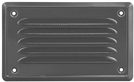 ADGO Rejilla de ventilación de Salida de Aire, Rejilla Exterior montada en la Pared, Plana de Metal con Rejilla atornillada para Chimenea, ventilación con Rejilla de protección (14x7, luz de Grafito)