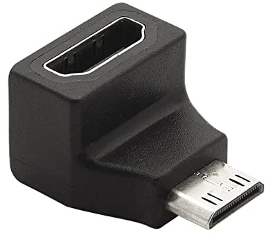 PremiumCord Adaptador Mini HDMI C a HDMI Macho a Hembra Conector Curvo 4K @ 60Hz Full HD 1080P Color Negro