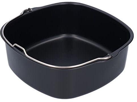 Baril à Gâteau, Plat de Cuisson Accessoires pour Friteuse à Air Panier de Cuisson à Pain Plaque à Pizza Grill Pot pour Friteuse à Air HD9925 HD9860 HD9905 01(22cm)