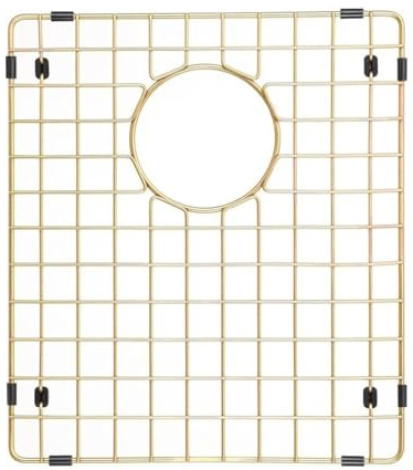Starstar Sinks Protector Matte Gold 304 Stainless Steel Kitchen Sink Bottom Grid, Rack (11.75 x 14)