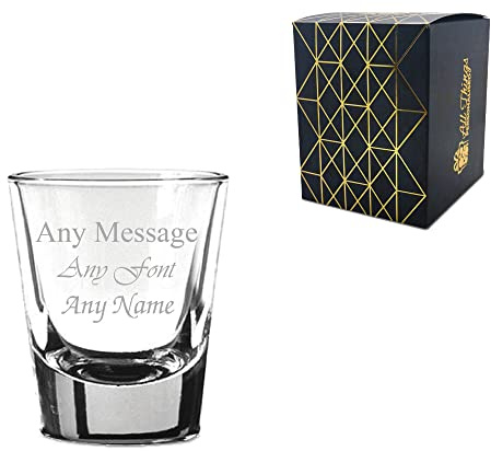 Personalised Engraved 1.5oz/44ml American Shot Glass, Any Message for Any Occasion Such as Birthdays, Weddings, Christmas, Easter, Graduation, Engraved in The UK