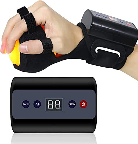 Elektrische Hand Massage Ball,Hot Compress Schlaganfall Hemiplegie Finger,Wiederaufladbare elektrische Finger Board Anti-Spastik Übung Ball Therapie Rehabilitation Spasmus Dystonie Hemiplegie Finger