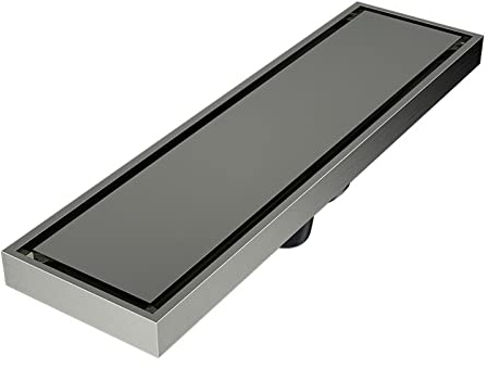 Ksunun Duschrinne, 2 Montagemöglich Bodenablauf mit Geruchsstop und Haarfilter, Befliesbar Duschrinne extra flach 30 cm, Badezimmer Duschablauf sehr flach, Messing Bodenablauf Komplettset