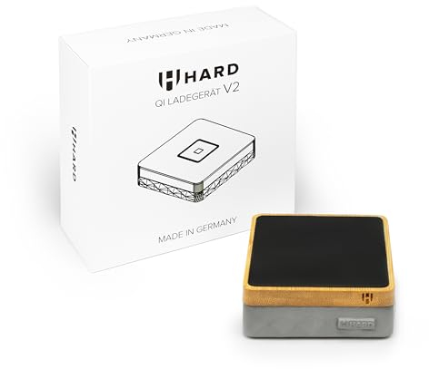 HARD Qi Kabelloses Ladepad Made in Germany, Induktive Ladestation, Edles Design, 15W Max für iPhone 15/15 Pro/15 Pro Max/14/13/12/11, SE 2020, Samsung Galaxy S23/S22/S21/S20/S10, MagSafe kompatibel