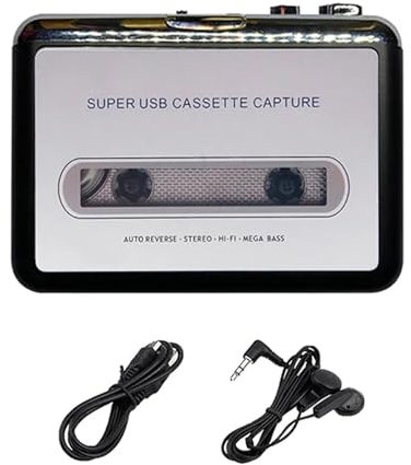 Lecteur de cassette portable USB Lecteur cassette vers MP3 Lecteur de cassette stéréo Lecteur de cassette portable
