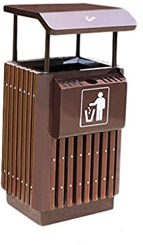 XAoSCd Cubo De Basura Cubo De Basura Cubo De Basura De Madera De Plástico Original Gran Capacidad Cubo De Basura Grueso Y Duradero Cubo De Basura Exquisito para Exteriores Hogar Y,Brown