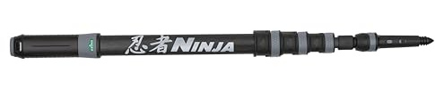 Unger Carbon Teleskopstange Ninja (1,90 m, 4-teilig, Anti-Rutsch Endkappe, kompakt, Fensterreinigung, Verlängerung Reinigung, Zubehör Fensterputz, kompatibel mit Zubehör) NCP19