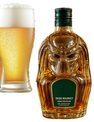 Botella de licor de vidrio, decantador de bourbon de 300 ml, tapa hermética, diseño 3D, recipiente vacío para bebidas de vino, hogar, bodega, reunión, exhibición comercial