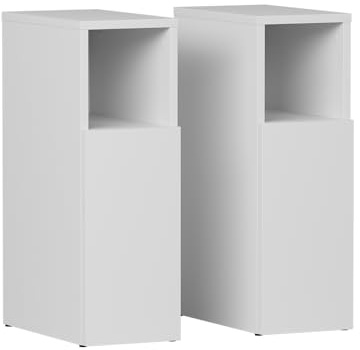 Vicco Nachttisch Enton Weiß | 2er set, geeignet als Ablagefläche neben dem Bett