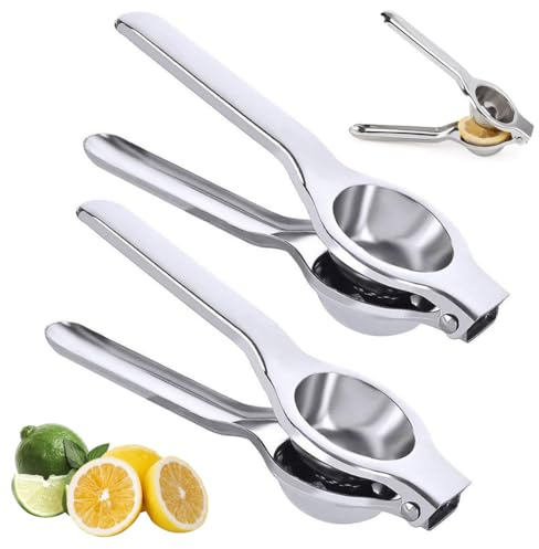GXGM 2 Piezas Acero Inoxidable Exprimidor Limon, Exprimidor de Limones Manual,Para Bares,Cocinas, Restaurantes,Seguro y Duradero,Anticáustico