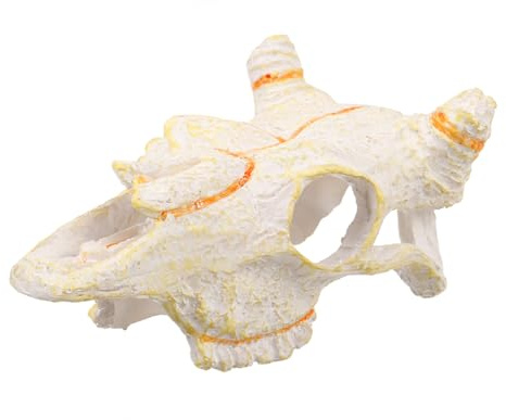 BUGUUYO Reptil Tank Skalle Hideout Fisk Akvarium Resin Djurskalle Ornament Fisk Gömställe
