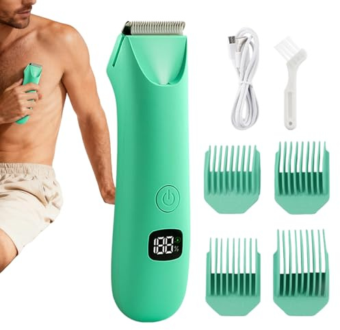 Appareil de Tonte Corporelle pour Hommes | Rasoir Électrique Avec Affichage Numérique | Tondeuse À Poils Pubiens Pour Hommes | pour Zones Intimes Testicules le Dos les Aisselles la Poitrine les Bras l