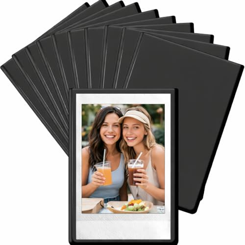 Luxoraiova 10 Stück Mini Magnet Bilderrahmen, 9,3 x 6,4 cm, Magnet Bilderrahmen Kühlschrank, Wiederverwendbarer Fotorahmen Magnete für Polaroid Instax Mini 11/9/8, Fotos Postkarten (Schwarz)