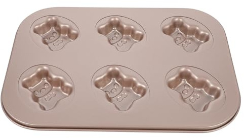 SUPVOX Moule Gateau Nounours, Moule à Pâtisserie en Acier au Carbone Antiadhésif, 6 Cavités, pour Desserts de Famille et Gâteaux