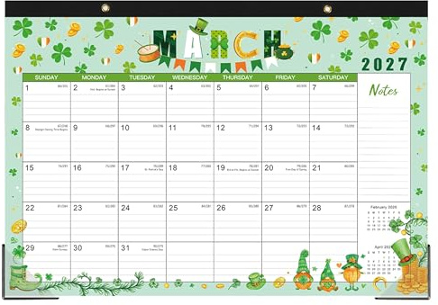 Desk Calendar 2026-2027 - Calendar 2026-2027 from Jul 2026 to Dec 2027, 17×12, 18 months Calendar with Corner Protectors, Large Ruled Blocks, Notes - 12 Different Themes