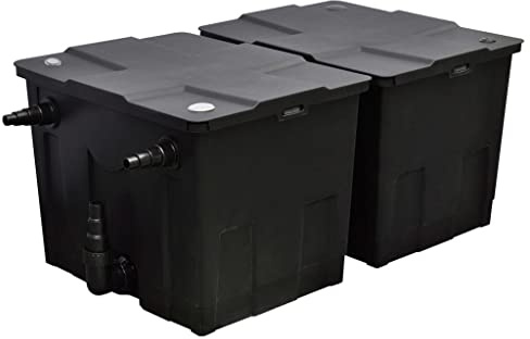 Ziaphsol - Filtro de 12000 l/h con material filtrante, dimensiones 86 x 54 x 40 cm, para estanque de hasta 60000 l sin peces, con indicador de temperatura, conexión para UV-C