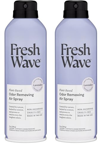 Fresh Wave Lavender Odor Eliminator Spray & Air Freshener, 8 oz. | Pack of 2 | Non-Aerosol, Fine Mist | Safer Odor Relief | Natural Plant-Based Odor Eliminator | For Furniture, Fabrics & Trash