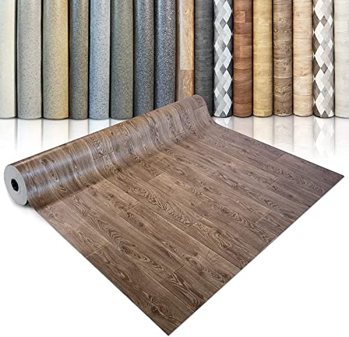 Vinyl Flooring Rolls by The Metre | Wood Effect, Tile Effect, Stone Effect PVC Flooring, Cushion Lino Floor Covering for Kitchen, Bathroom, Living Room (Westwood S02, 100 x 100 cm)