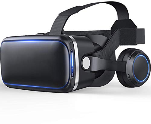 Gafas de Realidad Virtual,Gafas con Visor Adaptador 3D Realidad Virtual VR - Smartphone, con Auriculares Ángulo de visión 100°Android & iOS Compatible