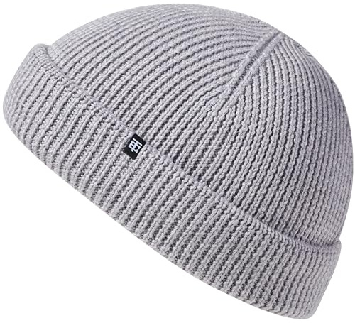 Enter the Complex® Fisherman beanie, 100 % merinoull, trattarmössa, troyer, ribbstickad, män och kvinnor, LJUSGRÅ, one size