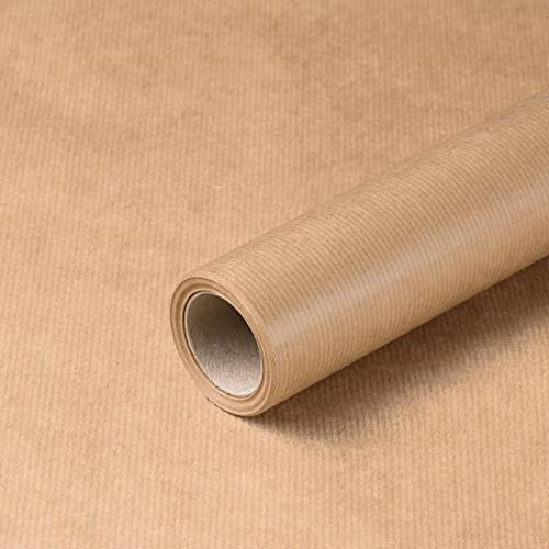 Natürlich verpacken Geschenkpapier, Natur, Kraftpapier, Packpapier, unbedruckt, gerippt, 0,70 x 10 m