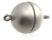 Creative-Beads Magnetverschluss für Ketten und Schmuck 12mm rund silber matt Made in DE starker Magnet