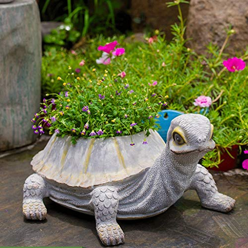 Statue Dekoration Gartendekoration Innenhof Kreative Außendekoration Gartendekoration Tier Blumentopf Harz Cartoon Schildkröte Dekoration Gartenskulptur Ornamente Good