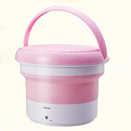 Samnuerly Mini Lavatrice Pieghevole per Scarpe Lavatrice Portatile a Vasca Singola per Biancheria Intima, Calze, Appartamenti, dormitori, Studenti, Blu (Rosa)