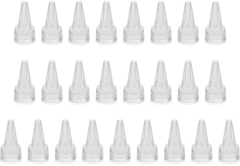 PATIKIL Twist Bottle Caps, 25Pcs 18/410 Squeeze Bottle Cap Replacement Caps for Glue Dispensing Bottles Dispensing Caps Paint Bottles, Clear