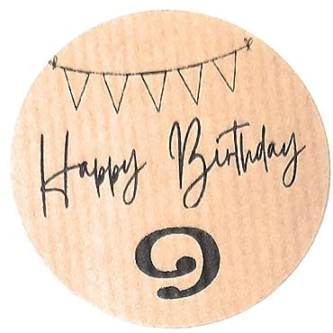 Kraft-Etiketten zum Geburtstag (9 JAHRE)