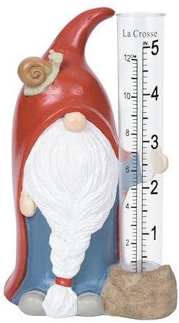 La Crosse 704-4115 Pluviomètre sur Pied en polyrésine Rouge 12,7 cm