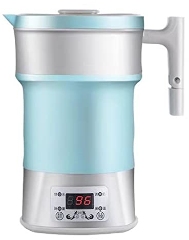 Bollitore Elettrico Pieghevole Bollitore Elettrico Pieghevole da Viaggio 110V-220V Bollitore Elettrico da Viaggio Portatile da 800W Bollitore Per Acqua Calda Spina UE(blu)