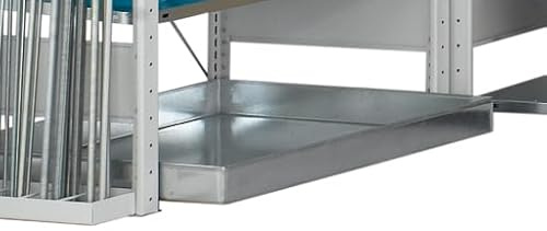 qpool24 Auffangwanne für Öllager 950 x 650 mm (HxB), verzinkt, Fassungsvermögen: 30 l