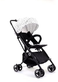 Roma Capsule 3 Baby Stroller Dalmatian– Lightweight Compact Holiday Buggy, Lie-Flat Travel Stroller from Birth, 6.7kg, Cabin Size Fold with Travel Bag, Raincover and Insect Net
