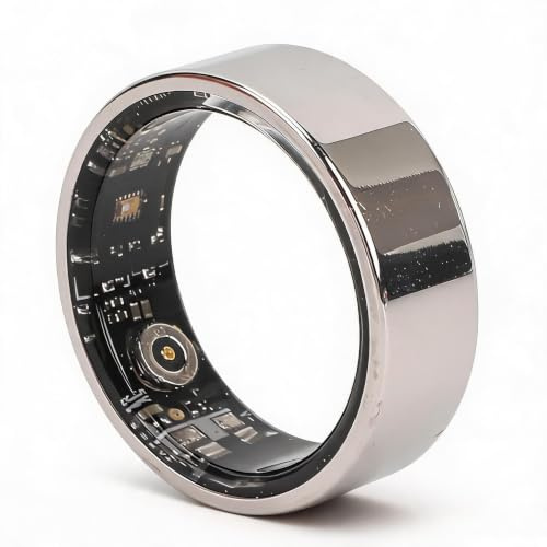 Smart Ring Fitness Tracker, Schlaf- und Fitnessring, IP68 Wasserdichter Keramik-Edelstahl-Gesundheitsring Bluetooth-Schrittzähler für Männer Frauen für Android für IOS