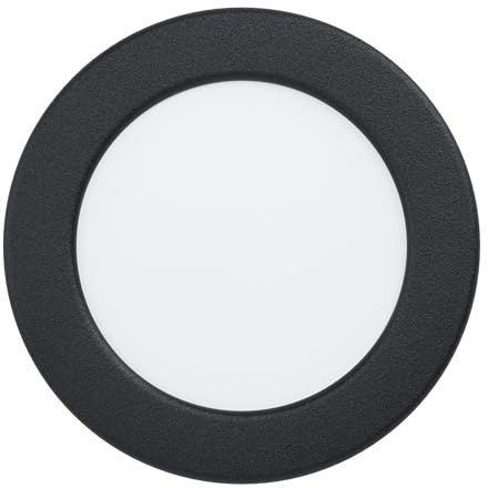Eglo Spot LED encastrable Fueva 6, lampe de plafond à encastrer, luminaire encastré pour salle de bains, plastique noir et blanc, éclairage blanc chaud - blanc froid, IP44, ∅ 11,7 cm